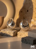 POWER GLOSS- SILVER PLATED ANTI TARNISH LUXURY HOOP EARRINGS