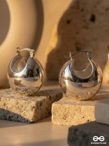 POWER GLOSS- SILVER PLATED ANTI TARNISH LUXURY HOOP EARRINGS