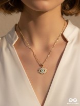VIVID ALLURE - 18K GOLD PLATED ANTI-TARNISH EVIL EYE NECKLACE WITH CUBIC ZICRONIA STONES