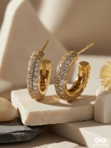 SPHERICAL MIRACLE - 18K GOLD PLATED ANTI-TARNISH LUXURY EARRINGS INLAID WITH CUBIC ZICRONIA STONES