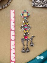 Camel's Charm- Three- Layered oxidized earrings