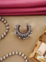 Lunar Embrace-  Oxidized adjustable  ring with ghungroos