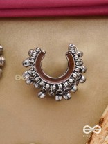 Lunar Embrace-  Oxidized adjustable  ring with ghungroos