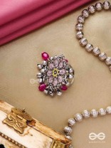 Autumn Leaf Ring-  Enamelled Adjustable Oxidized Beaded Ring