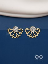 Simmering dawn - Lotus shaped golden ear jackets  