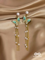 Serene Seabreeze - Dangling butterfly aqua earrings 