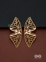 Sunshine waltz - Butterfly platinum finish earrings 