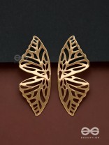 Sunshine waltz - Butterfly platinum finish earrings 