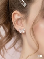 Pristine excellence - Crystal butterfly studs 