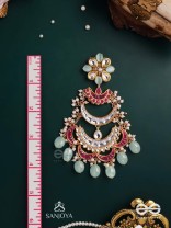 CHANDRIKA DHARA- MOONLIGHT CASCADE EXQUISITE FLORAL KUNDAN EARRINGS ADORNED WITH PEARLS AND PASTEL BEADS