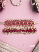 GULABI DHARA – SUHANA KHAN INSPIRED NECKPIECE FEATURING KUNDAN, RED GEMSTONES AND PEARLS