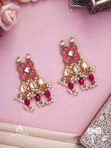 GULABI DHARA – SUHANA KHAN INSPIRED EARRINGS FEATURING KUNDAN, RED GEMSTONES AND PEARLS
