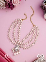 SHWETAPUSHPA– SHLOKA AMBANI INSPIRED NECKPIECE WITH SILVER ACCENTS, CZ STONES AND PEARLS