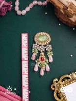 PANKHURI DHARA – SUHANA KHAN INSPIRED EARRINGS FEATURING CASCADING PINK BEADS AND SPARKLING GEMSTONES