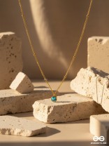 TEAL AURA – STAINLESS STEEL ANTI-TARNISH ELEGANT BLUE PENDANT NECKLACE