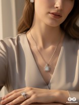 CELESTIAL GLEAM- MODERN GLAMOUR RHINESTONE SET WITH NECKPIECE, EARRINGS AND RING