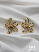 CRYSTAL GLOW - GLASS EARRINGS INLAID WITH CUBIC ZICRONIA STONES