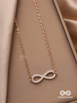 TO INFINITY AND BEYOND – CUBIC ZIRCONIA PENDANT NECKLACE WITH ANTI-TARNISH COATING