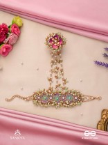RANGOLIKA - A CANVAS OF COLORS - PEARLS, COLORFUL BEADS AND GOLDEN  HAND EMBROIDERD HATHPHOOL 