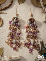 RANGOLIKA - A CANVAS OF COLORS - FLORAL INSPIRED METALLIC CHAINS WITH VIBRANT BEADS AND SHELLS  HAND EMBROIDERD KALEERE 