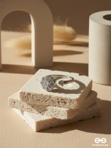 ETERNAL SPARK- SILVER-PLATED ANTI-TARNISH ANXIETY SPINNING RING INLAID WITH CUBIC ZICRONIA STONES