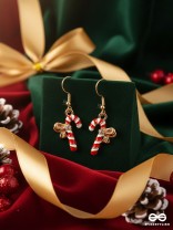 SUGAR SPARKLE - CHRISTMAS INSPIRED CANDY CANE EARRINGS WITH ENAMEL