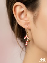 SUGAR SPARKLE - CHRISTMAS INSPIRED CANDY CANE EARRINGS WITH ENAMEL