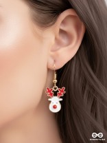 MERRY ANTLERS - CHRISTMAS INSPIRED REINDEER EARRINGS WITH ENAMEL