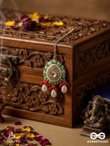 VIBHAVARI - NIGHT FULL OF SPLENDOR - MULTI-COLOR ENAMELLED KUNDAN MAANGTIKA WITH PEARLS AND BEADS