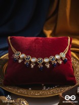 SHITALA - COOL AND CALM- KUNDAN, BLUE STONES, AND PEARLS HANDMADE NECKLACE 