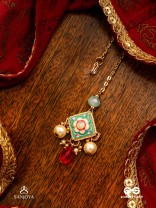 ANUPAMA - INCOMPARABLE BEAUTY - STATEMENT ENAMELLED KUNDAN MAANGTIKA WITH DAZZLING PEARLS, BEADS AND GEMS