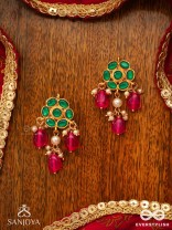 ANURAGA - LOVE’S EMBRACE - HERITAGE-INSPIRED KUNDAN POLKI EARRINGS WITH DAINTY BEADED DROPS