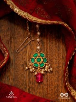 ANURAGA - LOVE’S EMBRACE - HERITAGE-INSPIRED KUNDAN POLKI MAANGTIKA WITH DAINTY BEADED DROPS