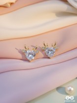 LUMINOUS FAWN - DAINTY HEART GEM DEER STUDS