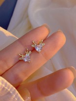 LUMINOUS FAWN - DAINTY HEART GEM DEER STUDS