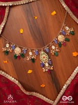 RANGKUSUMA - BLOOM OF COLORS- VIBRANT KUNDAN NECKLACE WITH BEADS, PEARLS AND ENAMELLING