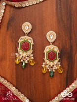 SURYAPRABHA - SUN’S AURA- LUXE HERITAGE KUNDAN EARRINGS WITH PEARLS, BEADS AND GEMSTONES