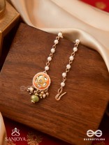 RAGTANIKA - COLORED COMPOSITION- HERITAGE STYLE KUNDAN MAANGTIKA WITH PEARLS AND BEADS