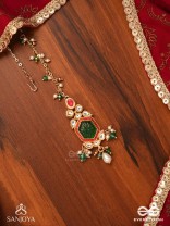 HARARASA - ESSENCE OF GREEN- KUNDAN MAANGTIKA WITH PEARLS, BEADS AND GEMSTONE