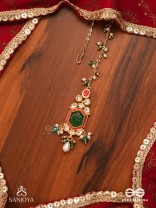 HARARASA - ESSENCE OF GREEN- KUNDAN MAANGTIKA WITH PEARLS, BEADS AND GEMSTONE