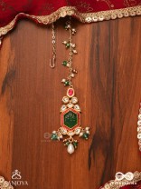 HARARASA - ESSENCE OF GREEN- KUNDAN MAANGTIKA WITH PEARLS, BEADS AND GEMSTONE