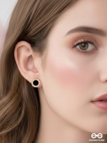 NOIR TIMEPIECE- TIMELESS BLACK AND GOLD STUDS