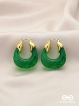 EMERALD EMBRACE-  TRANSLUCENT GREEN HOOPS