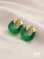 EMERALD EMBRACE-  TRANSLUCENT GREEN HOOPS