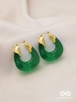 EMERALD EMBRACE-  TRANSLUCENT GREEN HOOPS