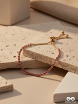 CHEERY LUSH - PINK GEM AND GOLD TENNIS BRACELET 