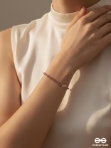 CHEERY LUSH - PINK GEM AND GOLD TENNIS BRACELET 