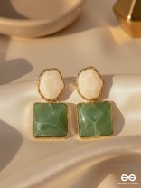 LIME TWIST-  LAYFUL COLORBLOCK EARRINGS