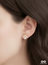 BEE BLOOM-  CHARMING BEE STUDS WITH DAINTY PEARL