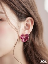 RUBY PETALS-  TEXTURED FLORAL STUDS 